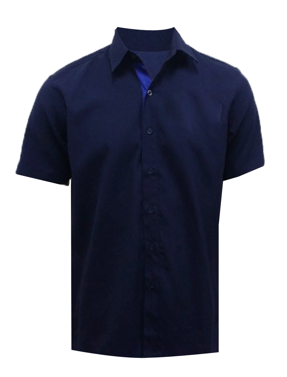 BKARR001 – Customized Navy Blue/Royal Blue Trim Short Sleeve Shirt ...